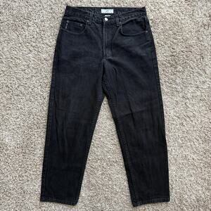 Vintage Armani Exchange Made In USA Black Denim Jeans Tapered Pants Size 30x27